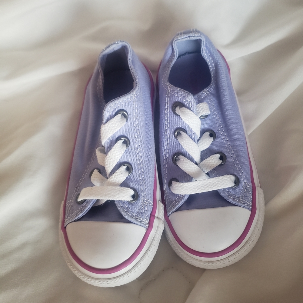 2 Pair Toddler Girl Size 7 Converse Pink and Purple